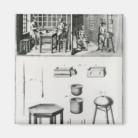 Aimant Fabriquant de boutons et dentelle (Devant)