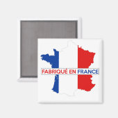 Aimant fabriqué en france carte pays drapeau étiquette (Recto/Verso)