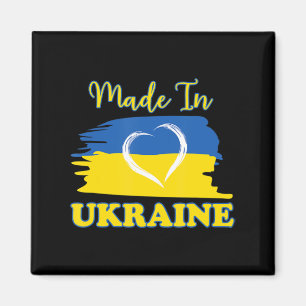Aimant Fabriqué En Ukraine Le Coeur Du Drapeau Ukrainien