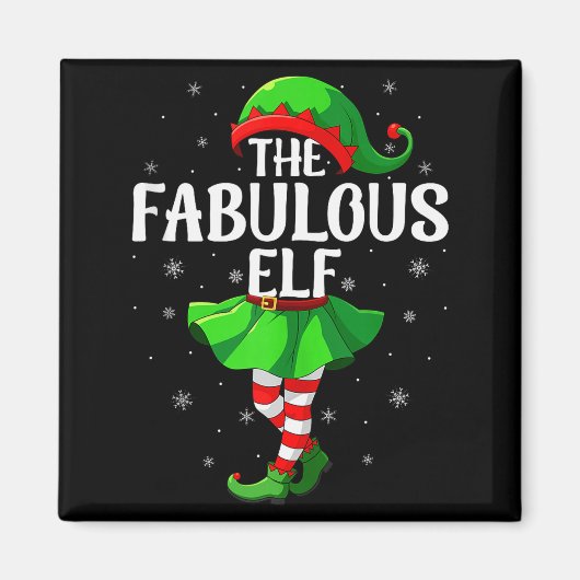 Aimant Fabulous Elf Christmas Girls Women Elf Squad Xmas (Devant)