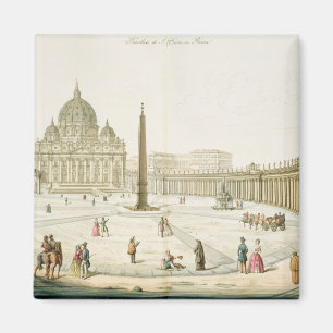 Aimant Façade de St Peter à Rome avec Piazza dans f