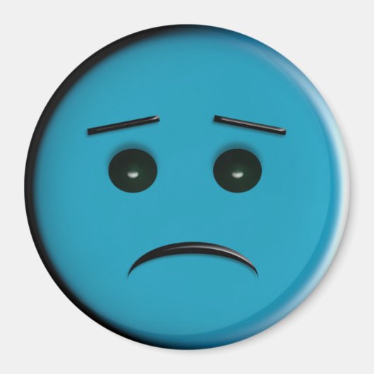 Aimant Face 2 Frowny - Bleu (Devant)