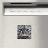 Aimant Face de chat bleu magnifique (In Situ (Lave-vaisselle))