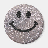 Aimant Face de parties scintillant en faux argent (Devant)