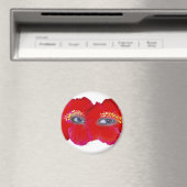 Aimant Face d'Hibiscus - Rouge (In Situ (Lave-vaisselle))
