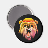 Aimant Face d'ours grizzli (Recto/Verso)