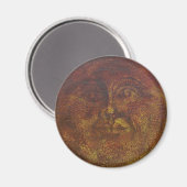 Aimant Face du Soleil marron rouille abstrait (Recto/Verso)