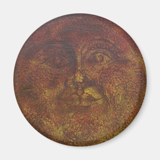 Aimant Face du Soleil marron rouille abstrait (Devant)