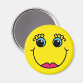 Aimant Face Emoji-Dame Jaune (Recto/Verso)