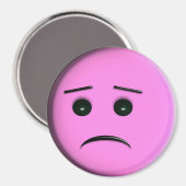Aimant Face Frowny - Rose (Recto/Verso)