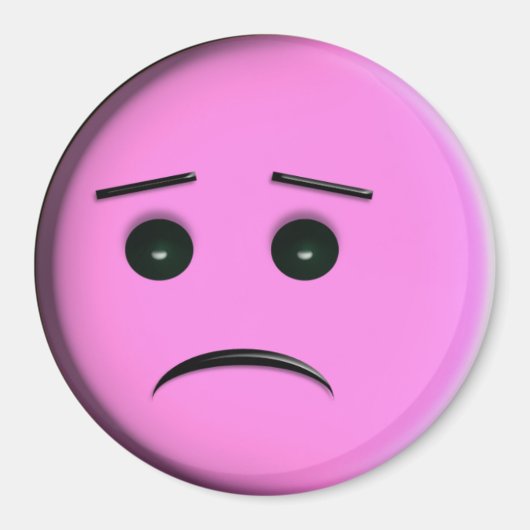 Aimant Face Frowny - Rose (Devant)