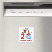 Aimant Face Hippo bleu 2e anniversaire (In Situ (Lave-vaisselle))