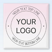 Aimant Facile Logo Remplacement & Editable Texte Rose Omb