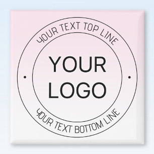 Aimant Facile Logo Remplacement & Editable Texte Rose Omb