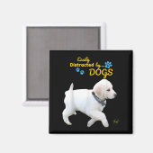 Aimant Facilement Distrait Par Chiens Amusants Gentils -  (Recto/Verso)