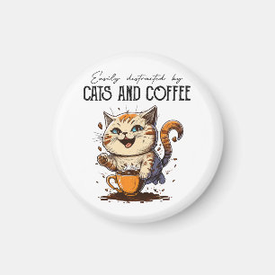 Aimant Facilement Distrait Par Les Chats Et Le Café Amour