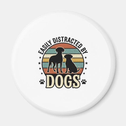 Aimant Facilement distrait par les chiens Design silhouet (Devant)