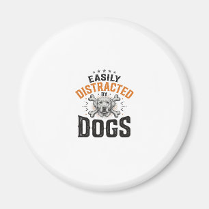 Aimant Facilement distrait par les chiens Design vintage