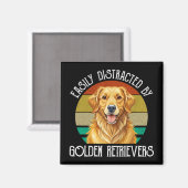 Aimant Facilement Distrait Par Les Golden Retrievers (Recto/Verso)