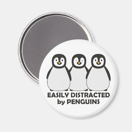Aimant Facilement distrait par les pingouins (Recto/Verso)
