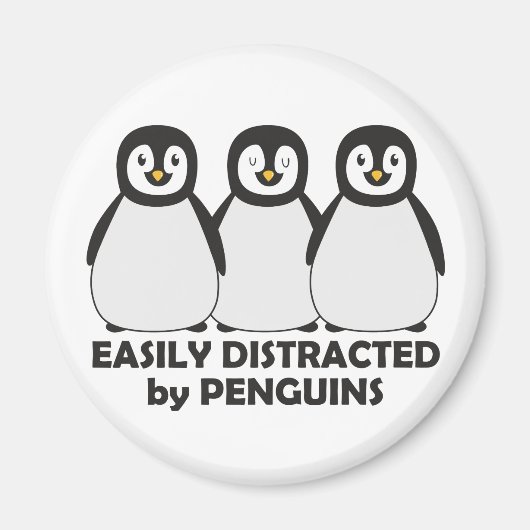 Aimant Facilement distrait par les pingouins (Devant)