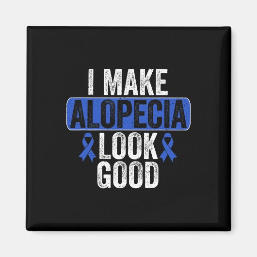 Aimant Faire Alopecia look Bonne perte de cheveux bleu Ru (Devant)