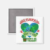 Aimant Faire chaque jour Jour des terres Carré (Recto/Verso)