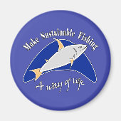 Aimant Faire de la pêche durable un mode de vie (Devant)