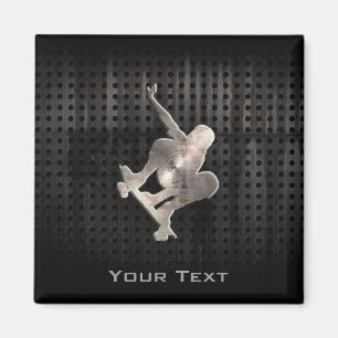 Aimant Faire de la planche à roulettes ; Noir frais