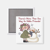 Aimant Faire des amis T-shirts et cadeaux Snowman (Recto/Verso)