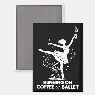 Aimant Faire du jogging avec du café et danse de professe