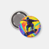 Aimant Faire du skateboard à travers les couleurs (Recto/Verso)