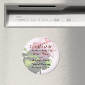 Aimant Faire geranium rose pâle Save the Date (In Situ (Lave-vaisselle))