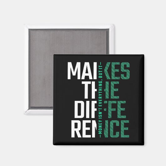 Aimant Faire la différence - Motivation de la typographie (Recto/Verso)