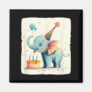 Aimant Faire la fête en grand avec cet éléphant joyeux an