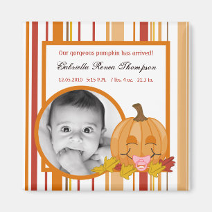 Aimant faire-part 2"x2" Automne Citrouille d'automne