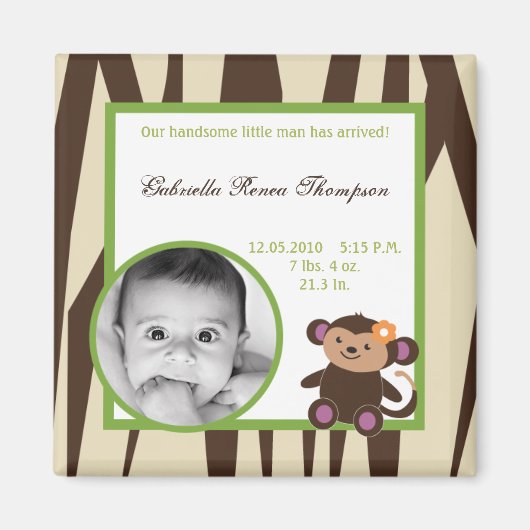 Aimant Faire-part 2"x2" Jacana Animaux violets (Devant)