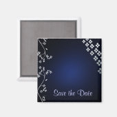 Aimant Faire part asiatique bleu foncé (Recto/Verso)