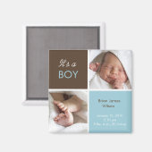 Aimant Faire-part bébé garçon (Recto/Verso)
