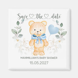 Aimant Faire-part de Baby Shower Ours en peluche