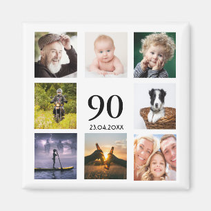 Aimant faire part de collage de photos pour les 90 ans