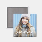 Aimant Faire-part de graduation moderne | Espace photo po (Recto/Verso)