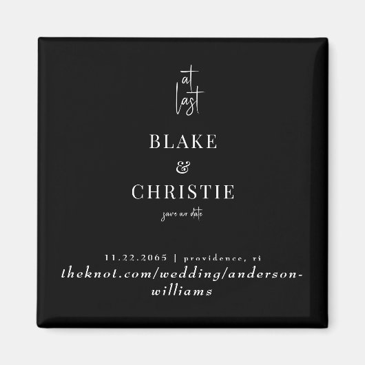 Aimant Faire-part de mariage Black At Last (Devant)