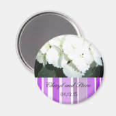 Aimant Faire-part de mariage blanc et violet (Recto/Verso)