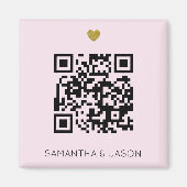 Aimant Faire-part de mariage de code QR rose vif moderne (Devant)