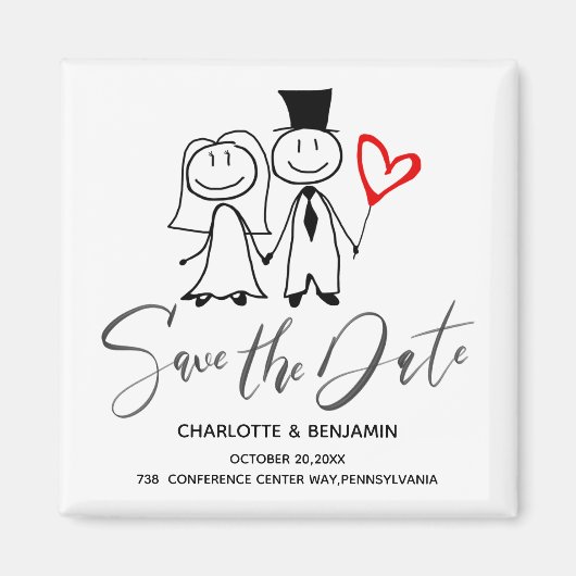 Aimant Faire part de mariage drôle à conserver (Devant)