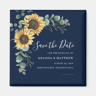 Aimant Faire part de mariage floral Eucalyptus Tournesol