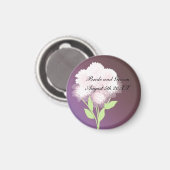 Aimant Faire-part de mariage floral violet (Recto/Verso)
