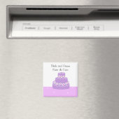 Aimant Faire-part de mariage Gâteau Mariage Violet (In Situ (Lave-vaisselle))