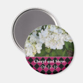 Aimant Faire-part de mariage Hydrangea blanc (Recto/Verso)